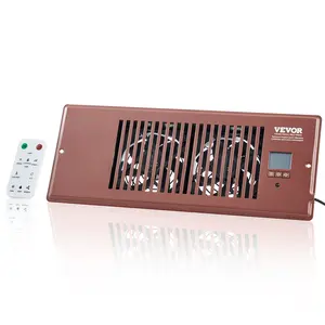 VEVOR Register Booster Fan, Quiet Vent Booster Fan Fits 4" x 12" Register Holes, with Remote Control and Thermostat Control, Adjustable Speed for Heating Cooling Smart Vent, Brown