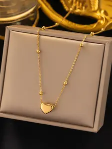Steel ball chain heart pendant necklace, elegant jewelry accessory, fashionable design, the perfect gift for your loved one, suitable for any occasion