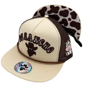 DE RANCHO COW PRINT HAT 3 (Cream) DR114