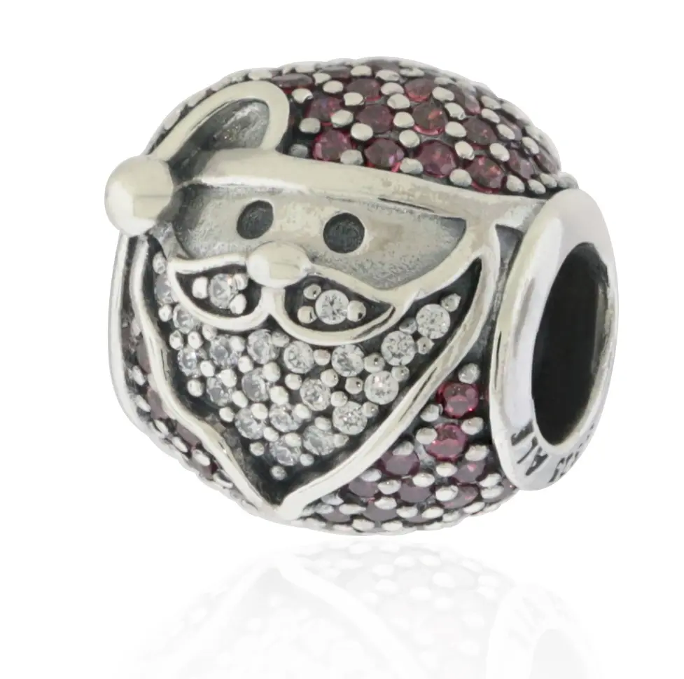 Pandora Silver Sparkling Jolly Santa CZ Bead  - 796385CZR