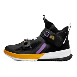 Nike Zoom Soldier 13 LeBron James Basketball Shoes for Men – Purple and Gold Lakers Colorway, High-Top Performance Sneakers Verifiable, with credentials and supporting global authentication