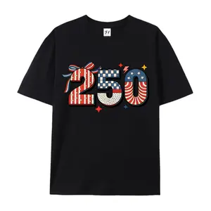 USA Flag T-Shirt Coquette 250 Years Patriotic Tee ,Since 1776
