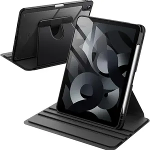 Rotating Case for iPad A16 11th/10th Gen 2022, Pencil Holder, 360° Rotation, Protective Stand Cover, Clear Back, Auto Wake/sleep
