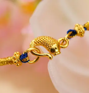 A new Chinese-style hand-woven necklace with the character "Fu" symbolizing good fortune and happiness