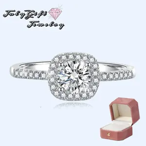 2ct Square Engagement Rings with Exquisite Box, VVS1 Excellent D color Wedding Bands, Promise Rings, Eternity Rings