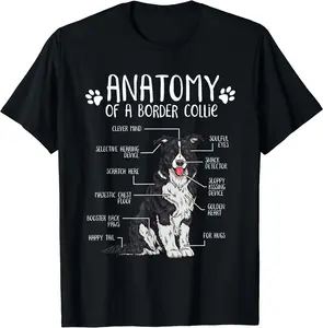 Funny Anatomy Border Collie Dog Lover T-Shirt