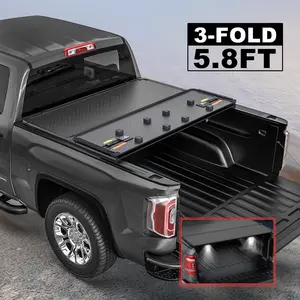 Hard Truck Tonneau Cover For 07-13 Chevy Silverado GMC Sierra 5.8FT Bed Tri-Fold