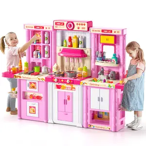 Play Kitchen Cooking Toys, Play Kitchen Set includes Kitchen Tool and Food for Pretend Play, Kitchen Playset,Christmas Birthday New Year Gifts