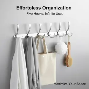 Stainless Steel Coat Rack with Wall-Mounted Rack Waterproof Rust-Proof Strong Load-Bearing Capacity for Bathroom Door Effortless Home Organization