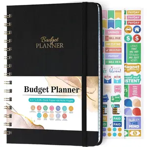Budget Planner - Budget Book with Bill Organizer and Expense Tracker, 6.1" x 8.25", 12 Month Undated Finance Planner/Account Book to Take Control of Your Money, Start Anytime, Black