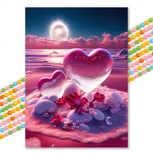 Love Pattern DIY Diamond Arts Painting without Frame, DIY Decorative Arts Picture for Beginner, Home Wall Craft Decoration, Diamond Painting Kit