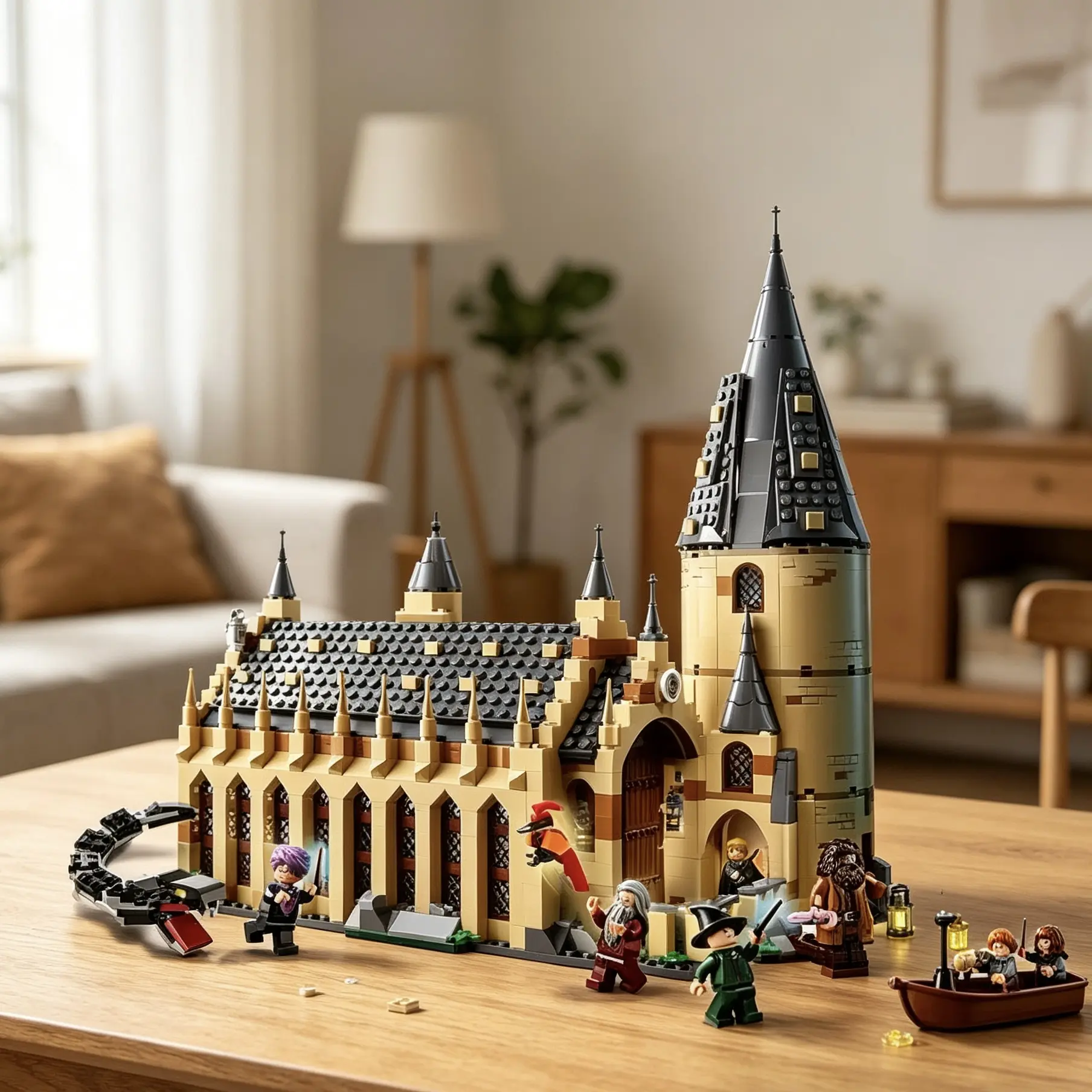 Hall Building Set, 878 Pieces Gift Idea for Adults, Buildable Display Model.