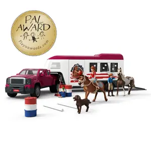 Schleich Lakeside Truck and Trailer Set with 2 Horses Figurines Dog and Accessories, Toys for Kids Aged 5+, PAL Award Winner,Toy Figure