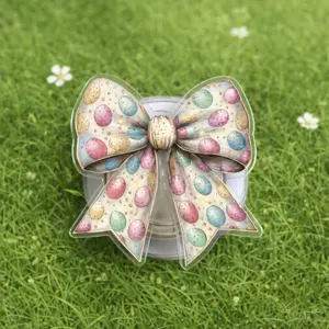 Pastel Easter Egg Bow Magsafe Phone Grip – Aesthetic Magnetic Holder for iPhone & Kindle, Gift for Holiday