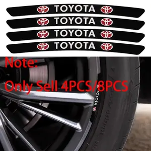 4/8Pcs Aluminum Car Styling Wheel Hub Rim Tire Decoration Wheel Decal Stickers Auto Accessories For Toyota TRD Corolla Yaris Chr RAV4 Hilux Prius Land Cruiser Avensis Auris Camry