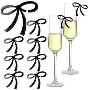 Acrylic Bow Tie Drink Labels, Party Decorations, Wedding Gifts, Birthday Accessories, Single Serve Wine Glass Ornaments