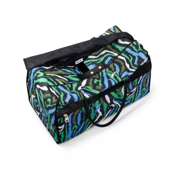 Diane Von Furstenberg DVF X Target Disco Zebra Green Weekender Overnight Bag NWT with Bold Zebra Print Design Compact Travel Bag