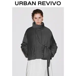 URBAN REVIVO Women's High-Neck Down Coat - Fashionable, Comfortable Women's Outerwear, Minimalist Style Coats for Stylish Outfits, UWG150083