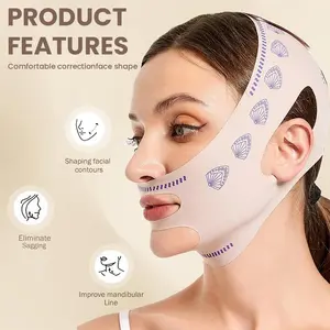 2PCS V Line Lifting Mask with Chin Strap for Double Chin, Face Skincare Lifting Belt for Women, Beauty Care Product, Skincare Tools, Durable Face Sculpting Tool, Face Jawline Shaper, Jawline Trainer, Facial Contour Refining, Facial Contouring