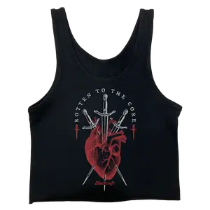 Heart Daggers Crop Tank Top
