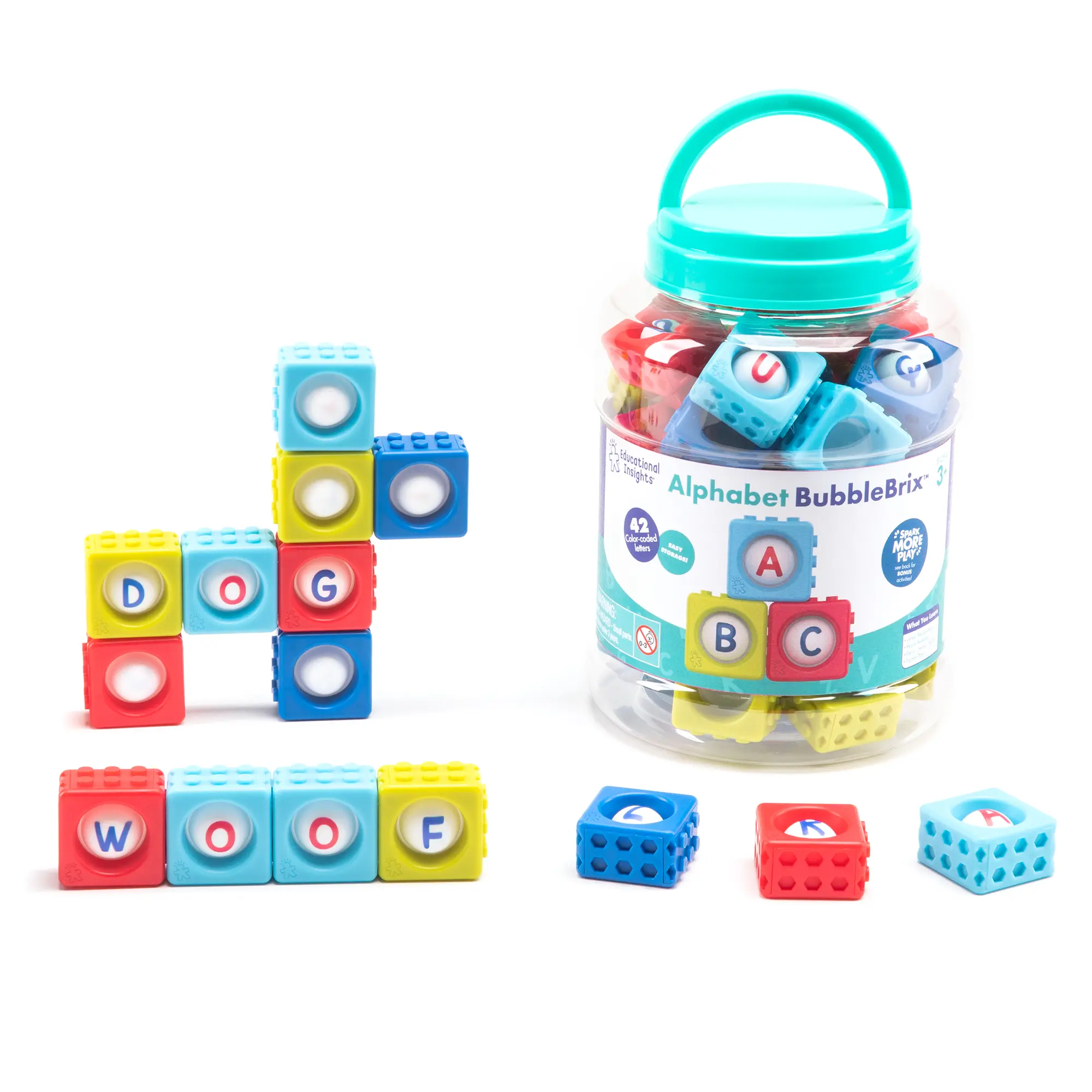 Educational Insights Alphabet BubbleBrix, Learn ABCs, Fidget Learning Toy, Preschool & Kindergarten, Gift for Toddlers Ages 3+