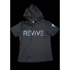 SHORT SLEEVE HOODIE - BLACK, NEON TEAL, ELECTRIC PINK