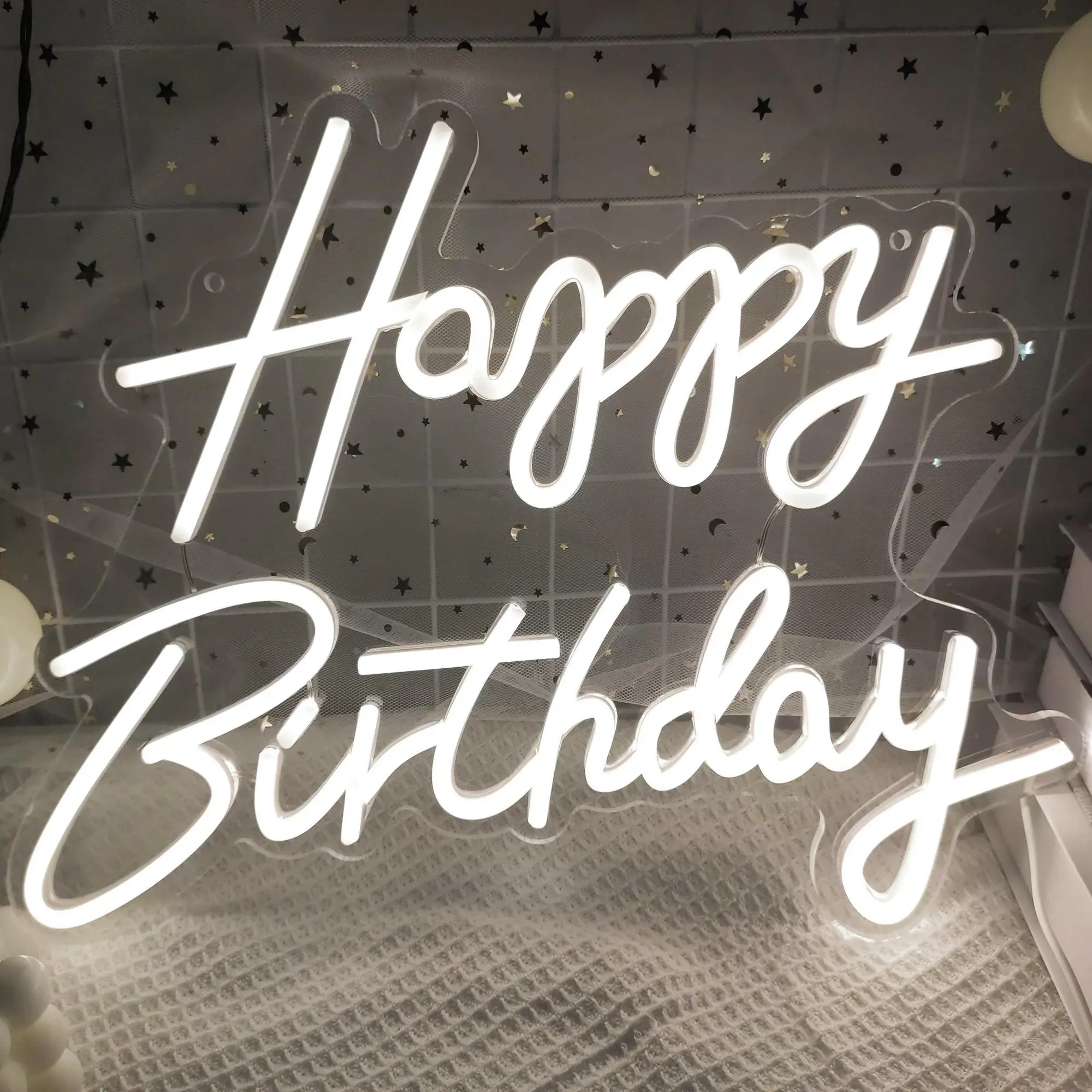 Happy Birthday Letter Design Neon Sign, 1 Count USB Powered LED Neon Light, Dimmable Neon Light, Decorative Lights, Decorative Wall Mounted Indoor Light for Birthday Party, Room Decor, Home Decor Lighting
