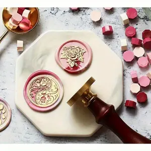 9-Piece Floral Animal Wax Seal Set with Detachable Wood Handle, Cartoon Anime Style, Perfect for Wedding Invitations & Gift Wrapping Decorations,wax seal stamp,wax stamp,seal stamp,wedding wax seal stamp,frame wax seal stamp,wax stamps