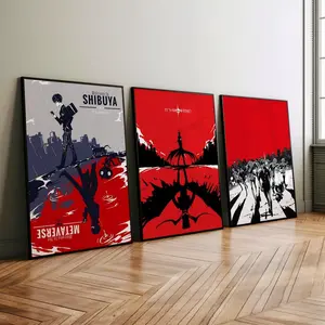 Persona 5 Wall Art SET of 3 Poster  UnFramed, Manga Art, Japanese Anime Poster, Anime Gift Manga Wall Print