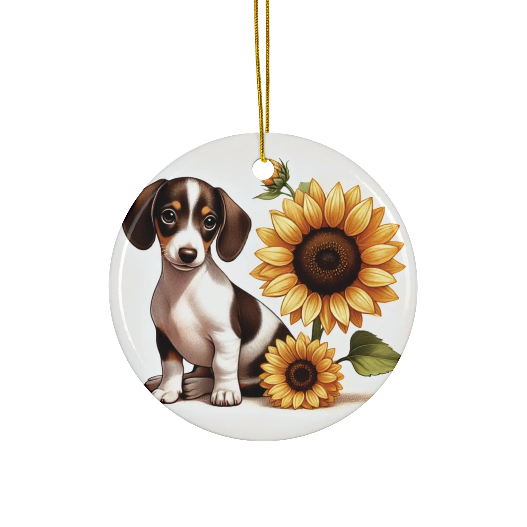 Ceramic Ornament, Dog Lover Gift, Dachshund Ornament, Pet Owner Decor, Christmas Ornament, Holiday Gift