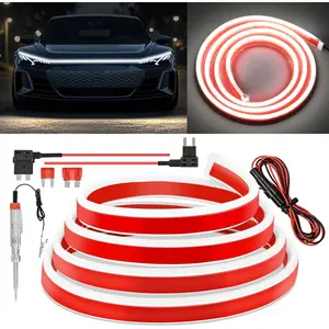 Nilight LED Hood Light Strip, 79Inch Flexible Car Hood Light Waterproof Dynamic Startup Daytime Running Light for Cars, SUVs, Trucks, White fathersdaygift