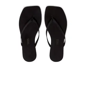 TKEES Square Toe Lily Suede Sandal in Sable