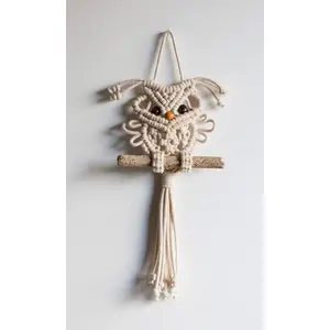 Macrame Owl Wall Hanging - Mr Owl - White