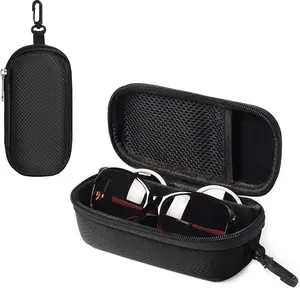 Double Eyeglasses Case with Adjustable Slots, EVA Hard-shell Travel Dual Glasses Sunglasses Organizer for Men Women