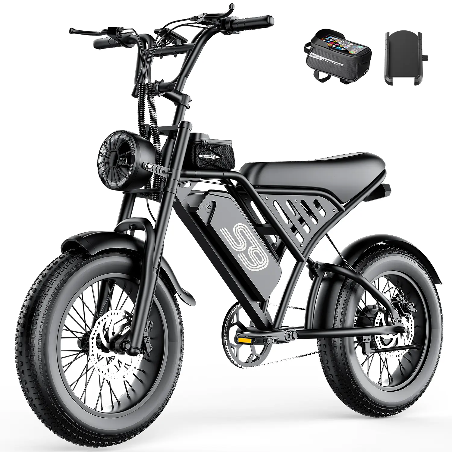 PikaBike S9-2 Electric Bike for Adults, 1500W Peak Electric Dirt Bike,28MPH & 65Miles,48V 20AH Removable Battery, 16"×4.0" Tires, Full Suspension, Ebike for Adults with NFC Unlock &Cruise Control