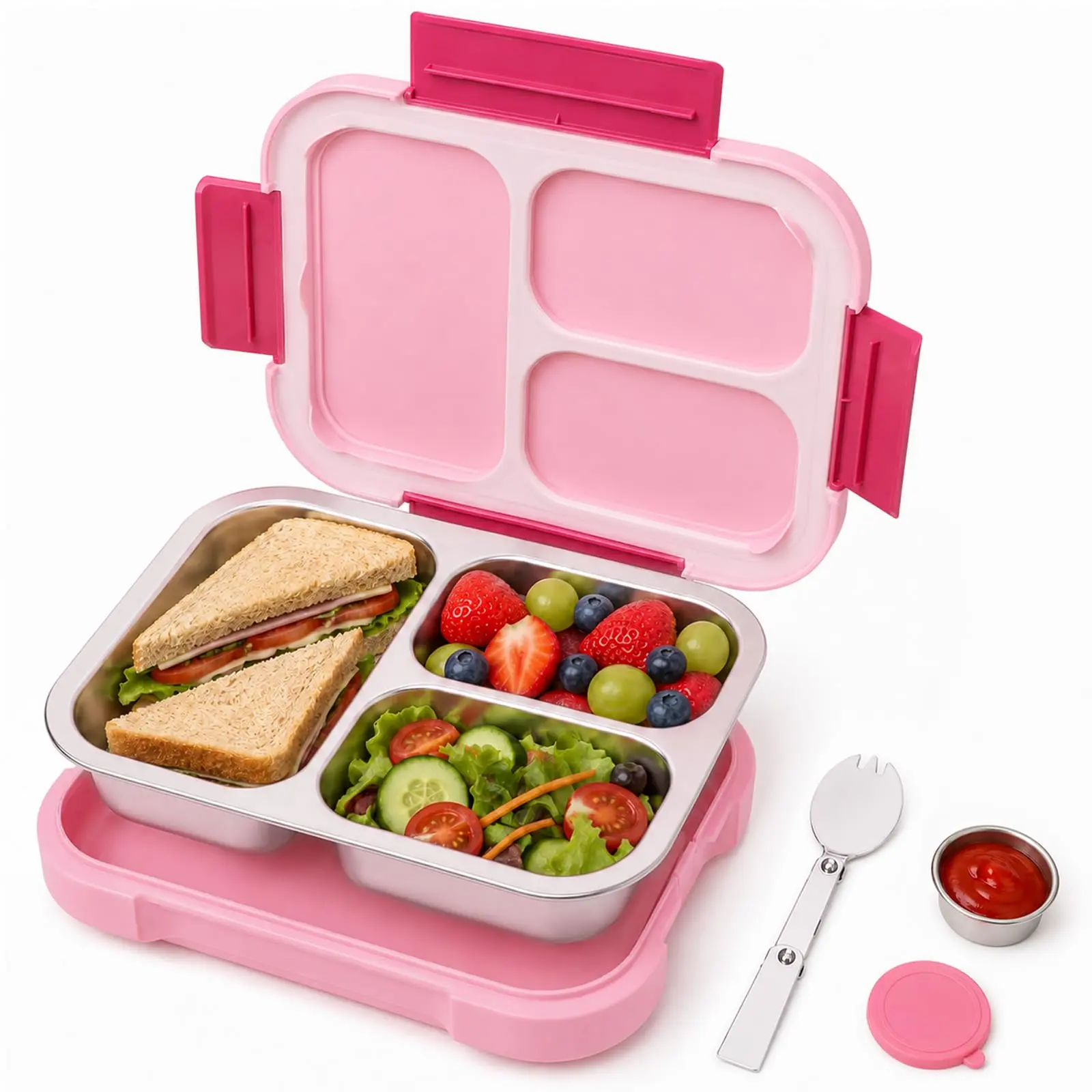 Bugucat Stainless Steel Bento Lunch Box Adults, Leakproof Bento Box