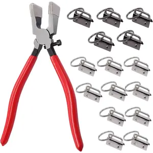15 Set Key Fob Hardware with Plier for Wristlet Key Fobs/Lanyards/Chains - K-082-15