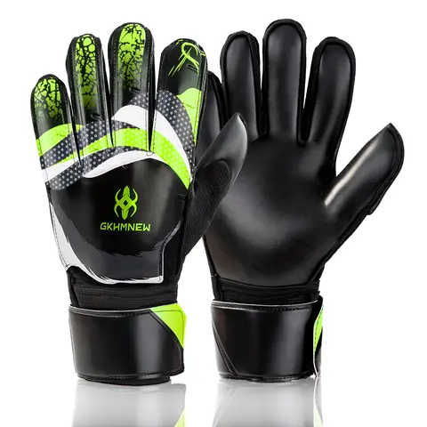 GKHMNEW Kids' Goalie Fit Soccer Goalkeeper Gloves - Soccer Gear, Strong Grip Latex, Breathable Mesh, Double Wrist Support, Football Equipment for Boys Who Play Football