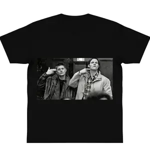 oversize cotton Supernatural Overhead Meme Tee Dean and Sam Winchester Funny T-Shirt  y2k fashion Streetwear Comfort Shortsleeve Top Trending yaoi SPN Family gift