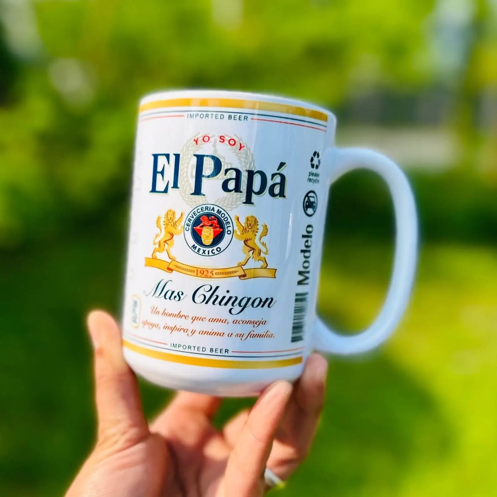 Modelo Especial Beer El Papá Más Chingon Fathers Day Dia Del Padre Fathers Day Gift Gift Ideas Drinkware Mug Coffee Cup Ceramic Drink El Papa Mas Chin