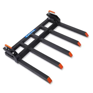 Garvee Clamp on Debris Forks to 48" Bucket, Heavy Duty 5 Fork Tines Clamp-on Pallet Attachments with 2500 LBS Capacity Fit for Tractor Bucket, Skid Steer Loader