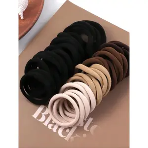 50pcs Solid Color Hair Tie, High Elasticity Hair Tie, Hair Accessories for Women & Girls, Minimalist Headwear Rubber Bands Suitable for Thick Hair Styling, Rubber Bands, Elastic Hair Accessory