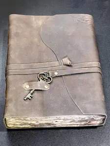 Large Rustic Brown Leather Bound 100 Page Sketchbook Notebook