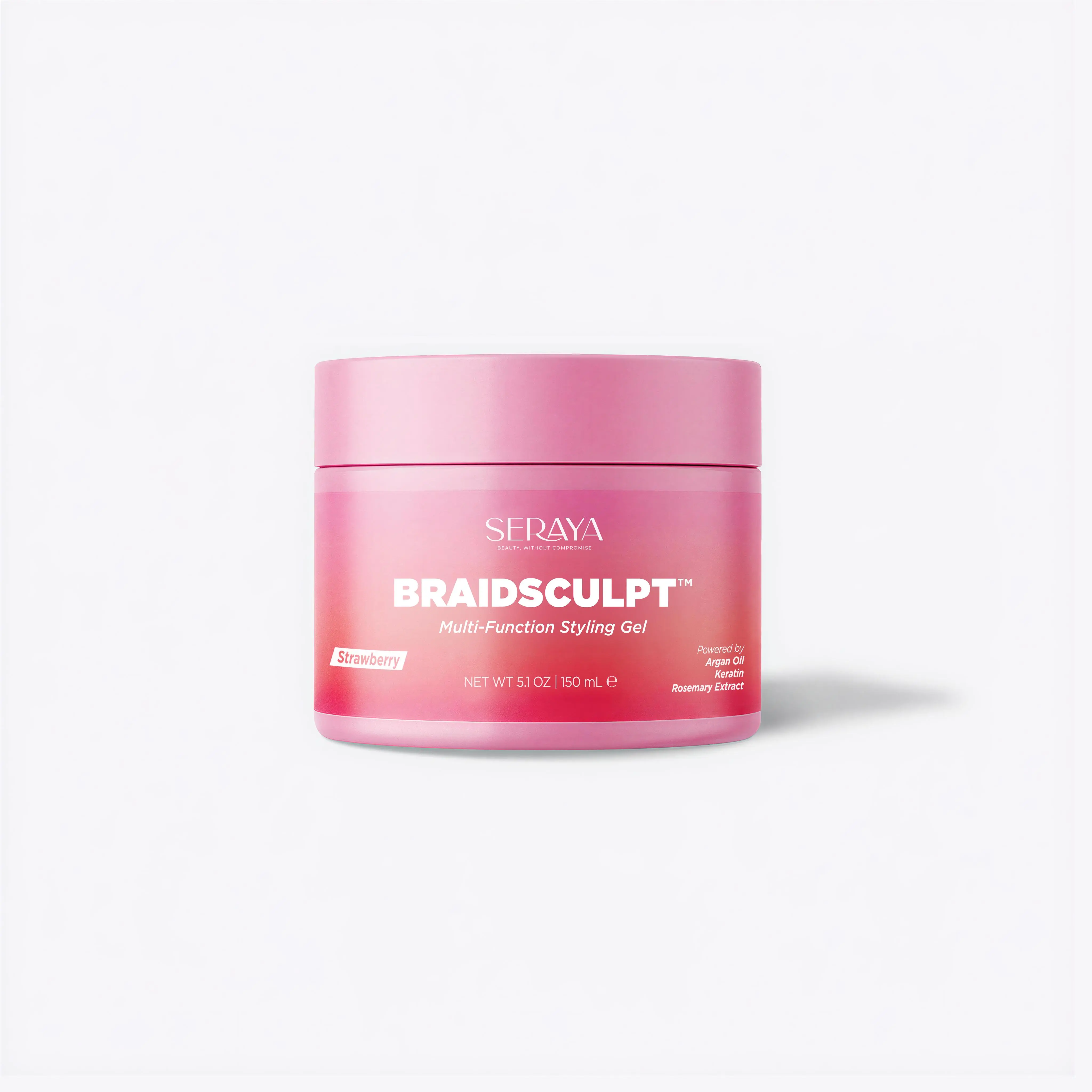 BraidSculpt Braid Gel Extra Hold Edge Control for Black Hair - 4C Hair Styling Gel for Braids Locs Twists - Non Flaking Braid Wax with Argan Oil Keratin - strawberry
