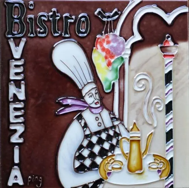 Continental Art Center BD-0187 8 x 8 in. Bistro Venezia Ceramic Art Tile