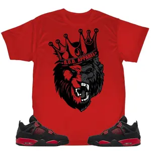 Lion King Shirt to Match J Retro 4 Red Thunder, Retro 4 Red Thunder Shirt TOP PULLOVER