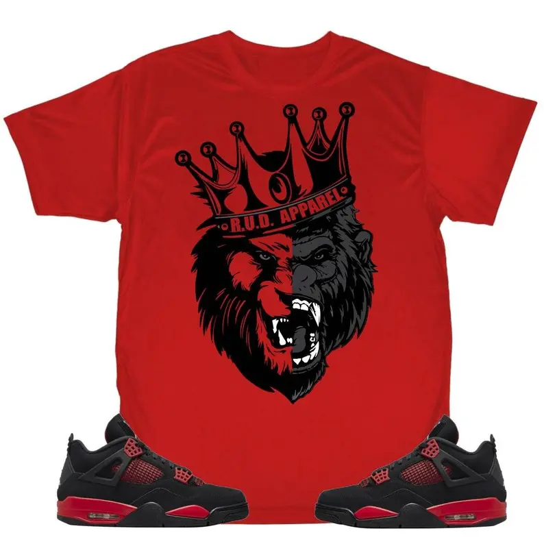 Lion King Shirt to Match J Retro 4 Red Thunder, Retro 4 Red Thunder Shirt TOP PULLOVER