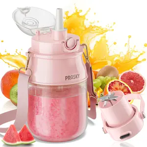 PRASKY Portable Blender 27oz USB-C Rechargeable BPA-Free Dishwasher Safe for Gym Travel Kitchen Personal Smoothie Maker with 70W Power 1500mAh Battery Capacity