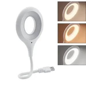Voice-Activated USB LED Desk Lamp – Flexible Hose Bedside Reading Light with 3 Brightness Levels, Foldable & Space-Saving