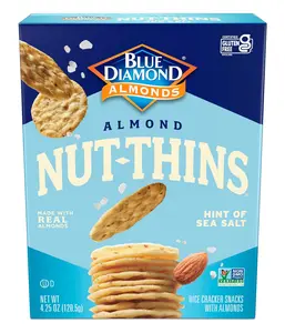 Blue Diamond Almonds Nut-Thins, Hint of Sea Salt, Snack Crackers, Gluten-Free, 4.25 Ounce (Pack of 1)